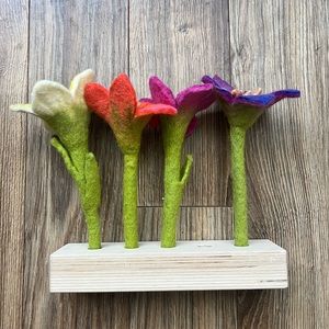 Lovevery Felt flowers in a row